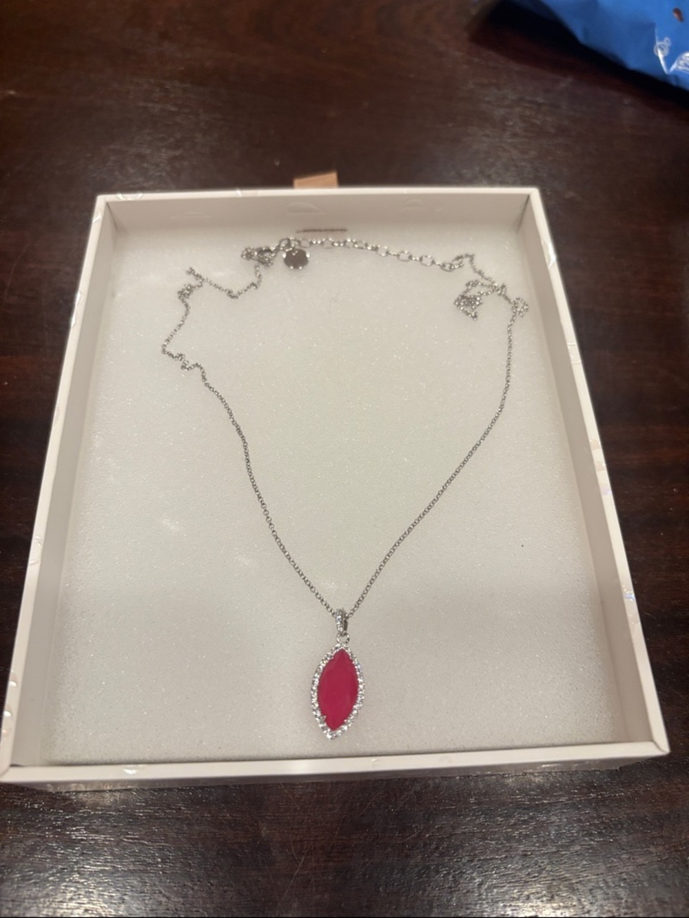 Football Necklace: Pink Sapphire on Rhodium